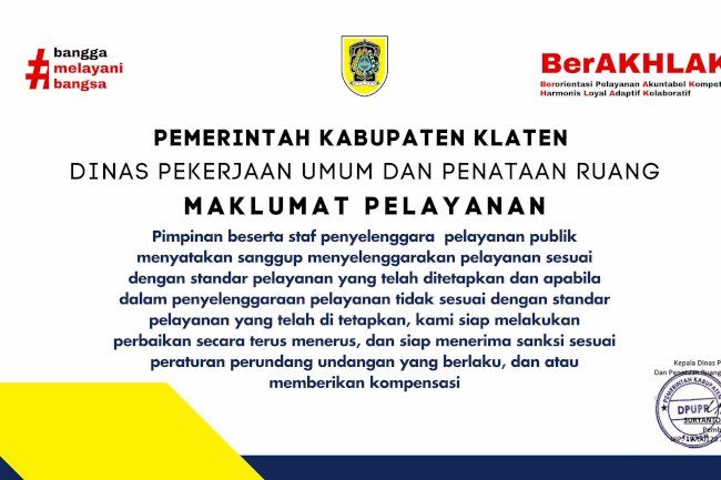 MAKLUMAT PELAYANAN DPUPR KABUPATEN KLATEN
