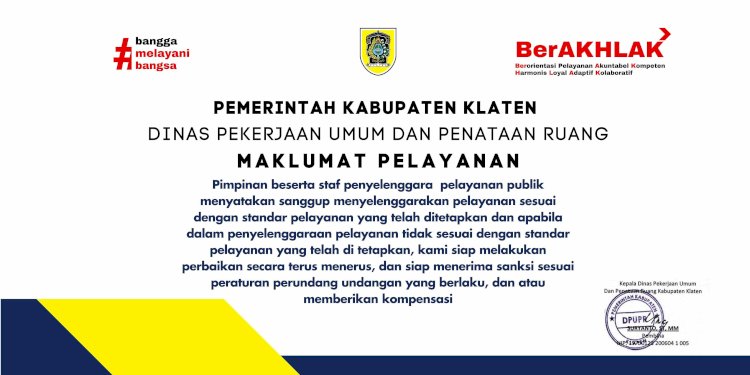 MAKLUMAT PELAYANAN DPUPR KABUPATEN KLATEN