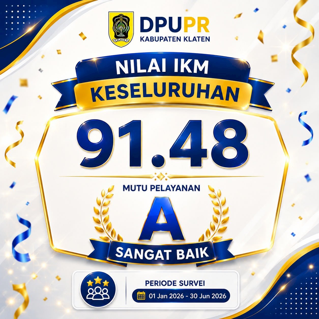 Indeks Kepuasan Masyarakat DPUPR Kabupaten Klaten Semester I Tahun 2026